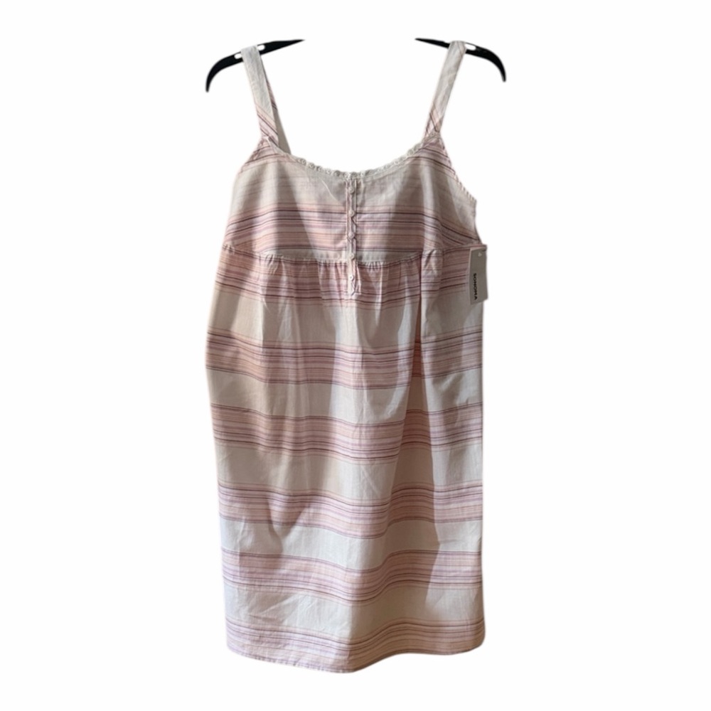 Sonoma Cotton Sleeveless Pink Stripe Cotton Dress XS
